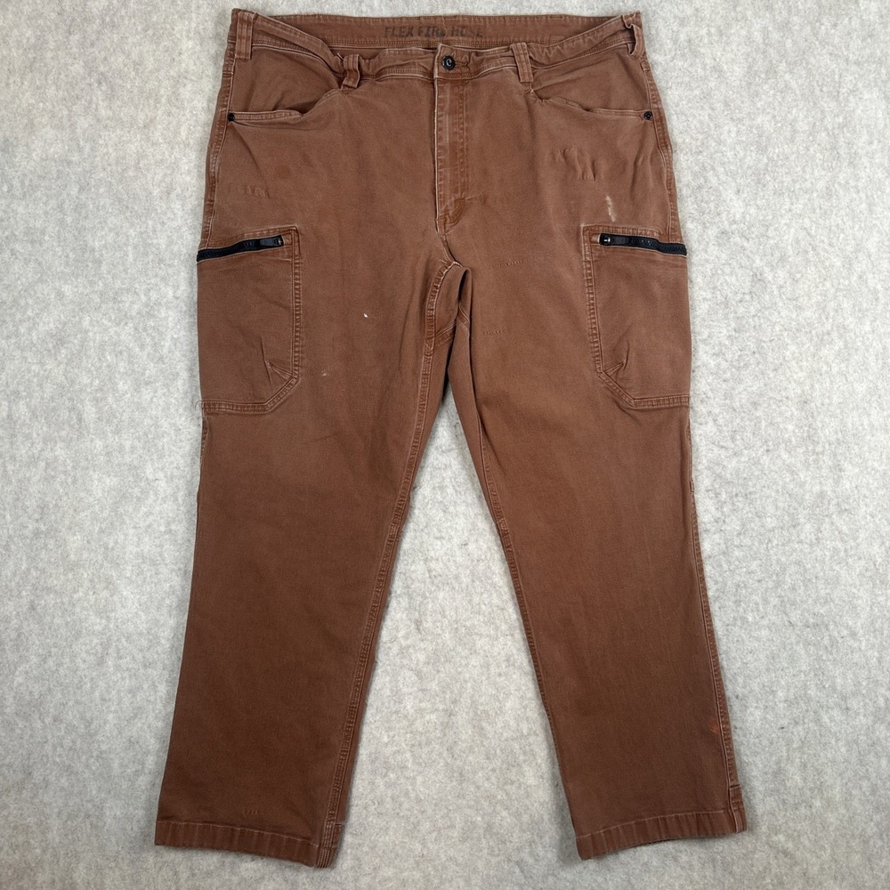 Duluth Trading Flex Fire Hose Relaxed Fit Pants Mens Size 42x30 Brown